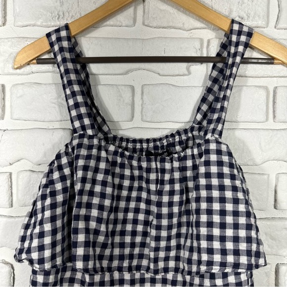 Madewell Gingham Sleeveless Top Linen Blend Size Small - Picture 8 of 8